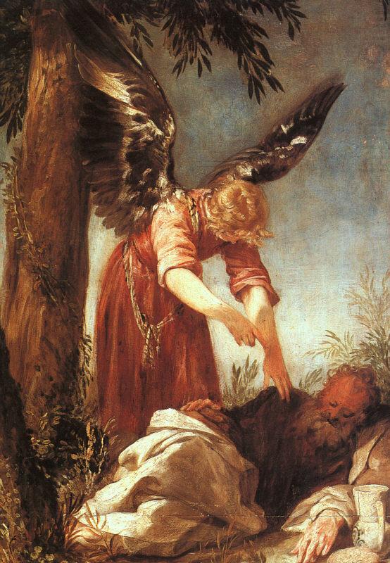 ESCALANTE, Juan Antonio Frias y An Angel Awakens the Prophet Elijah dfg china oil painting image